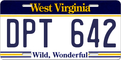 WV license plate DPT642