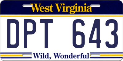 WV license plate DPT643