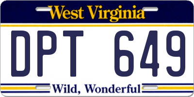 WV license plate DPT649