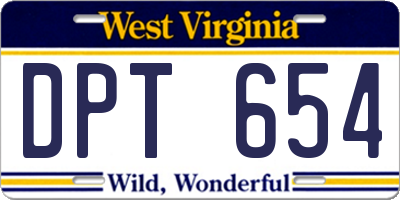 WV license plate DPT654