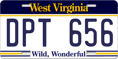 WV license plate DPT656