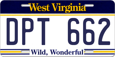 WV license plate DPT662