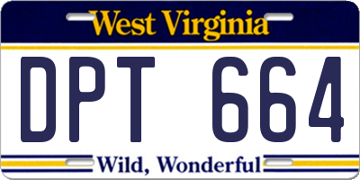 WV license plate DPT664