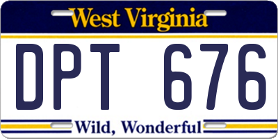 WV license plate DPT676