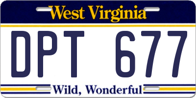 WV license plate DPT677