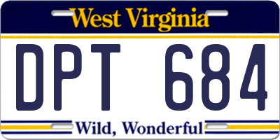 WV license plate DPT684