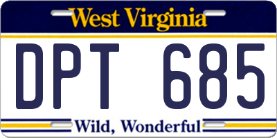 WV license plate DPT685