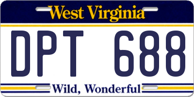WV license plate DPT688