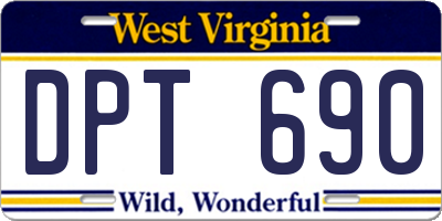 WV license plate DPT690