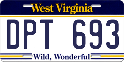 WV license plate DPT693