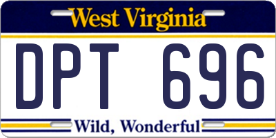 WV license plate DPT696