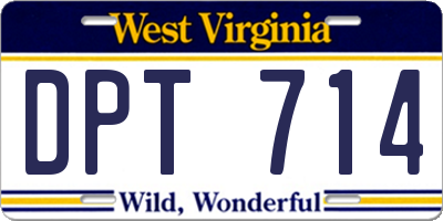 WV license plate DPT714