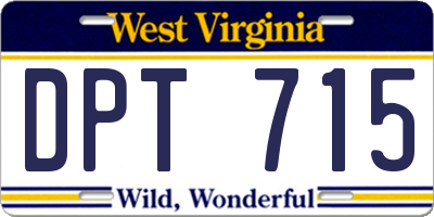 WV license plate DPT715
