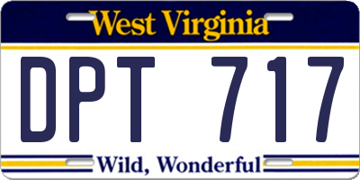 WV license plate DPT717