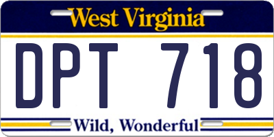 WV license plate DPT718