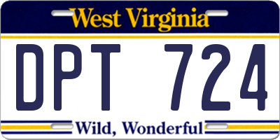 WV license plate DPT724