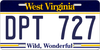 WV license plate DPT727