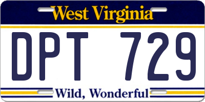 WV license plate DPT729