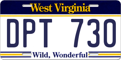 WV license plate DPT730