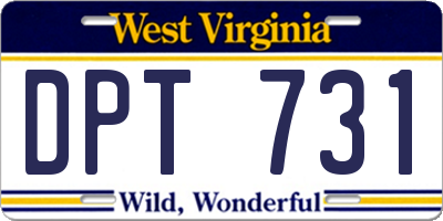 WV license plate DPT731
