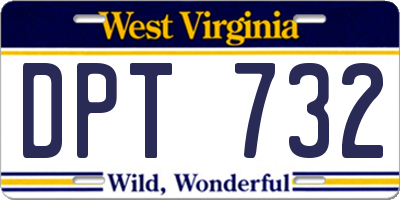 WV license plate DPT732