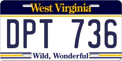 WV license plate DPT736