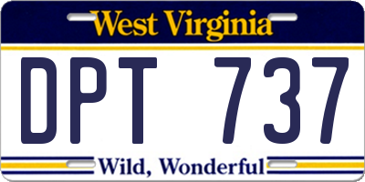 WV license plate DPT737