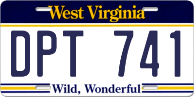 WV license plate DPT741