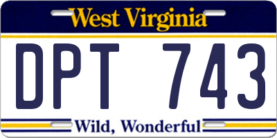WV license plate DPT743