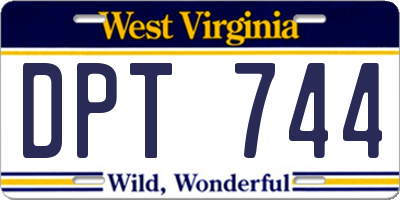 WV license plate DPT744
