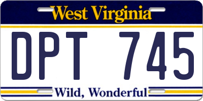 WV license plate DPT745