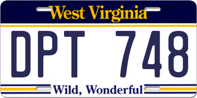 WV license plate DPT748