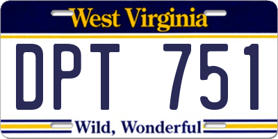 WV license plate DPT751