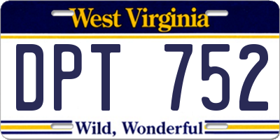 WV license plate DPT752