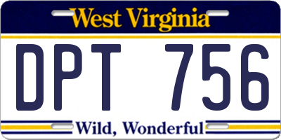 WV license plate DPT756