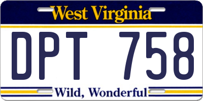 WV license plate DPT758