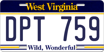 WV license plate DPT759