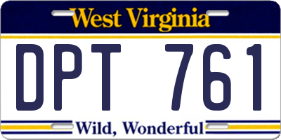 WV license plate DPT761