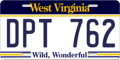 WV license plate DPT762