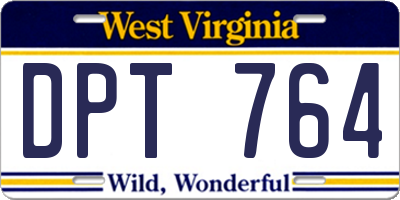 WV license plate DPT764