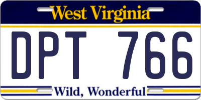 WV license plate DPT766