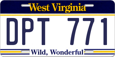 WV license plate DPT771