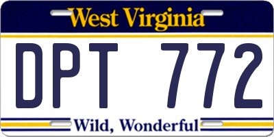 WV license plate DPT772