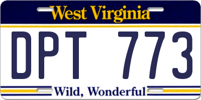 WV license plate DPT773