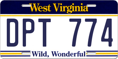 WV license plate DPT774