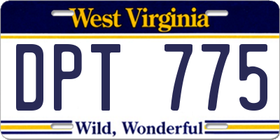 WV license plate DPT775