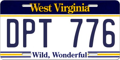WV license plate DPT776