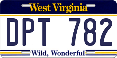 WV license plate DPT782