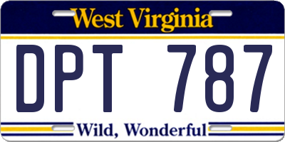 WV license plate DPT787