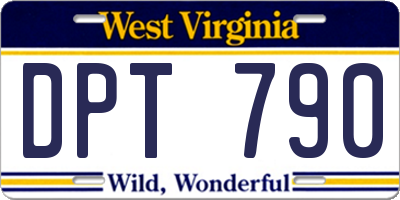 WV license plate DPT790